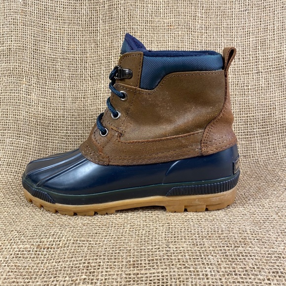 Women’s duck boots rain boots blue leather thermollte insulation size 7 M - Picture 2 of 9